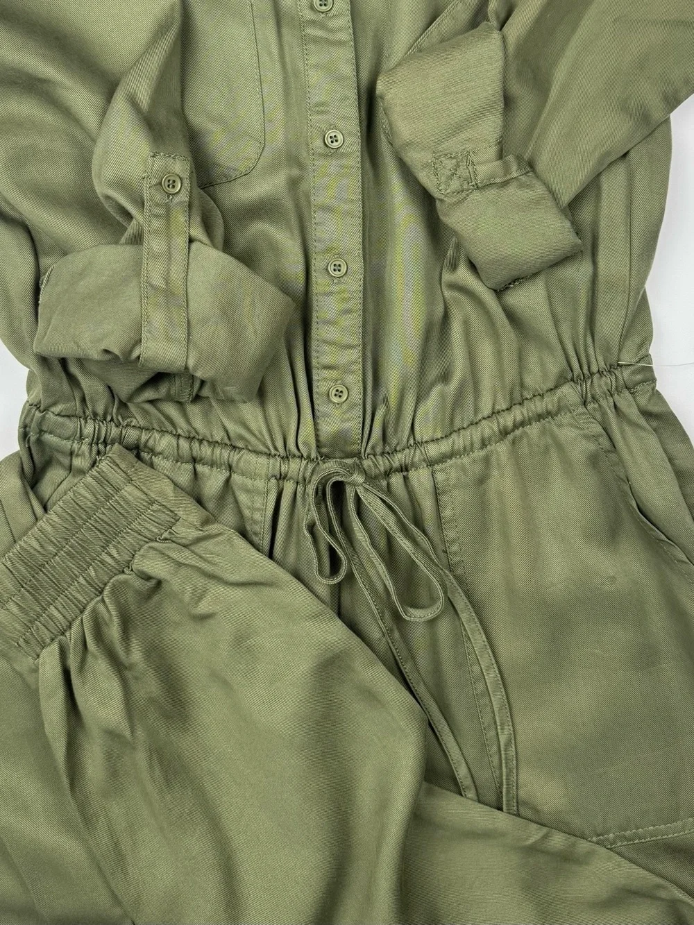 I Heart Ronson Women's Olive Green Utility Jumpsuit Size Small NWT